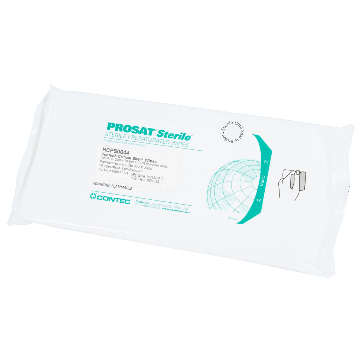 Reinraum-Tuch PROSAT Vial Wipes | steril, ISO 5, Polyester, 10 x 10 cm
