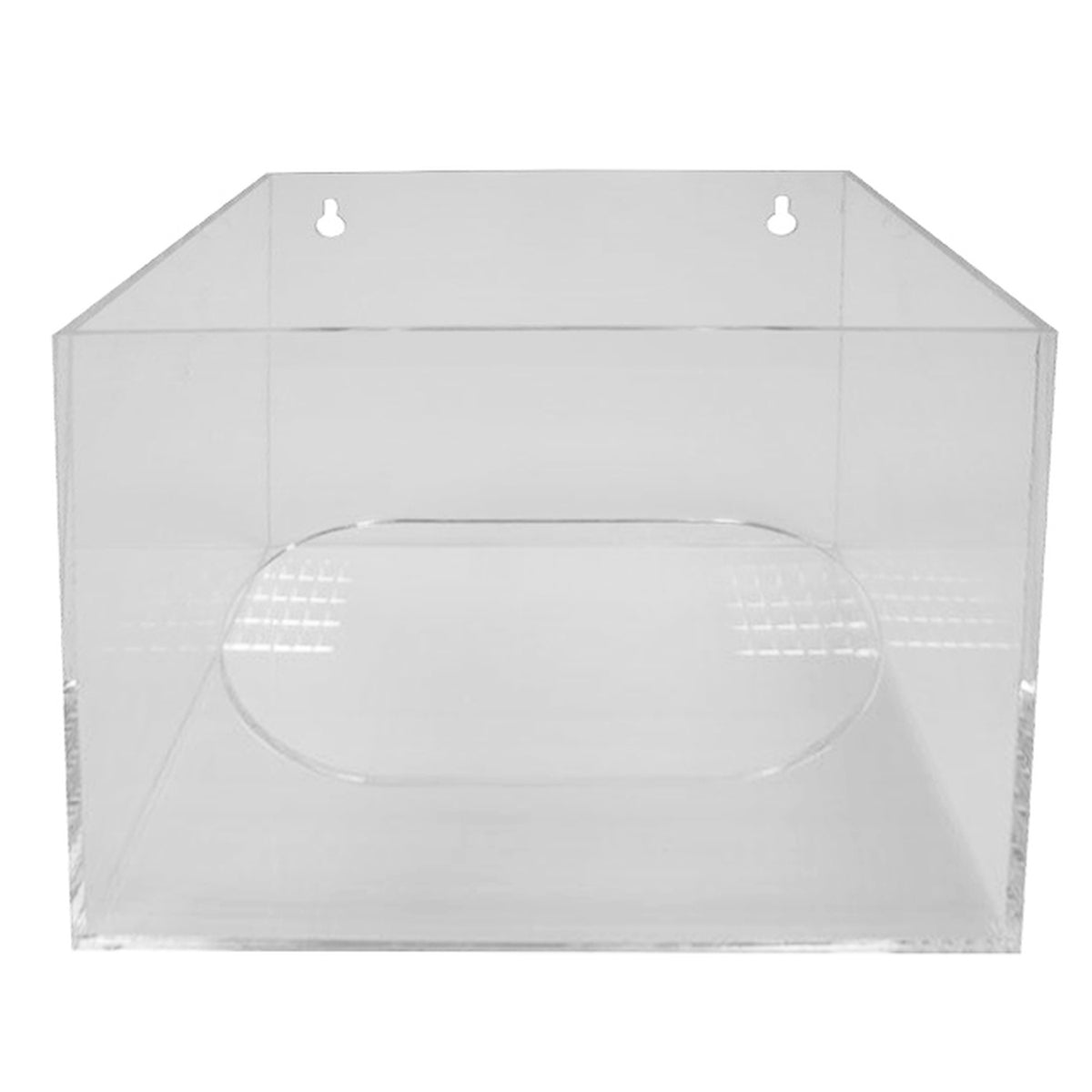 Universal-Spenderbox aus Acrylglas | mit ovalem Eingriffsloch